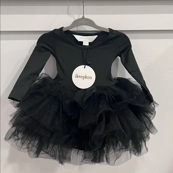 I Love Plum Dresses | I Love Plum Tutu Dress. BLACK. Long Sleeve. 6-12mo. New with Tags. Never Worn. | Color: Black | Size: 6mb | Chelstitmus's Closet